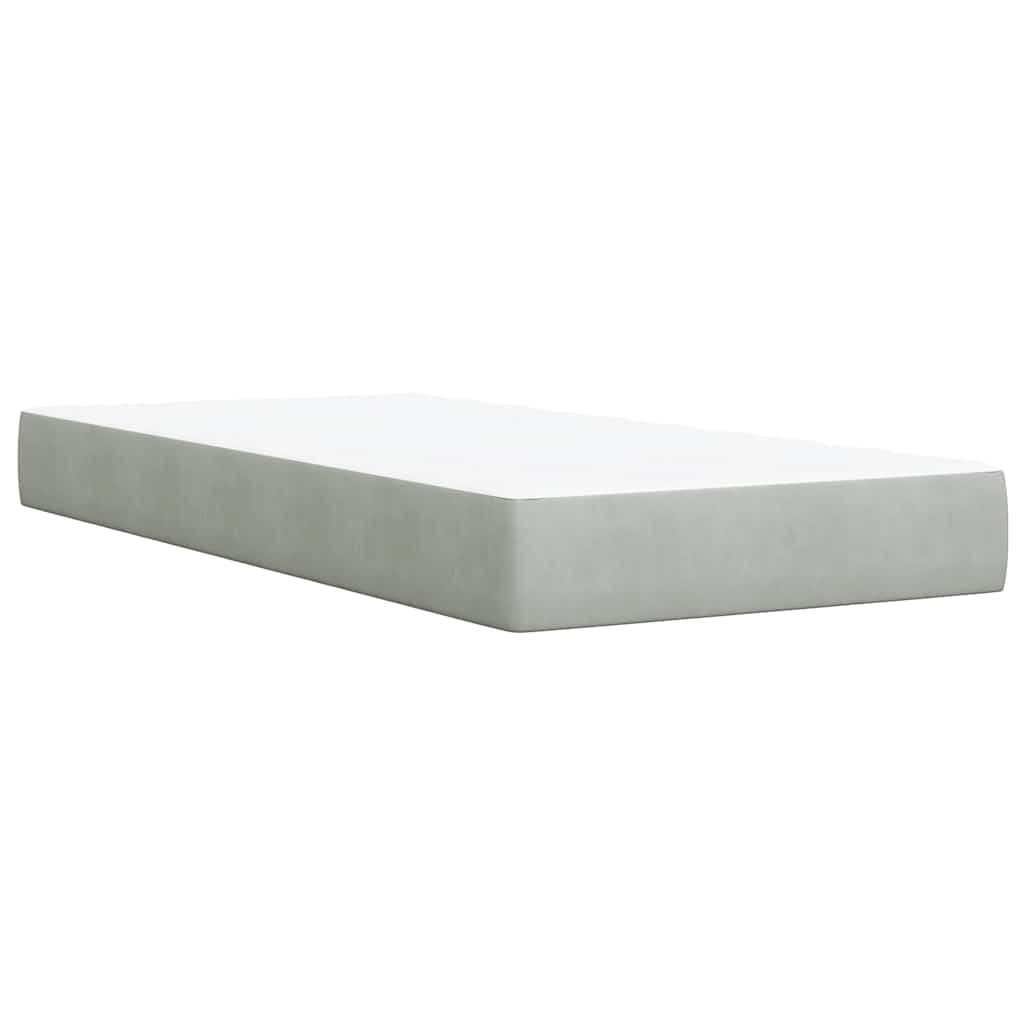 vidaXL Box Spring Bed with Mattress Light Grey Twin XL Velvet