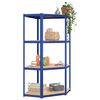 vidaXL 4-Layer Shelves 2 pcs Blue Steel&Engineered Wood