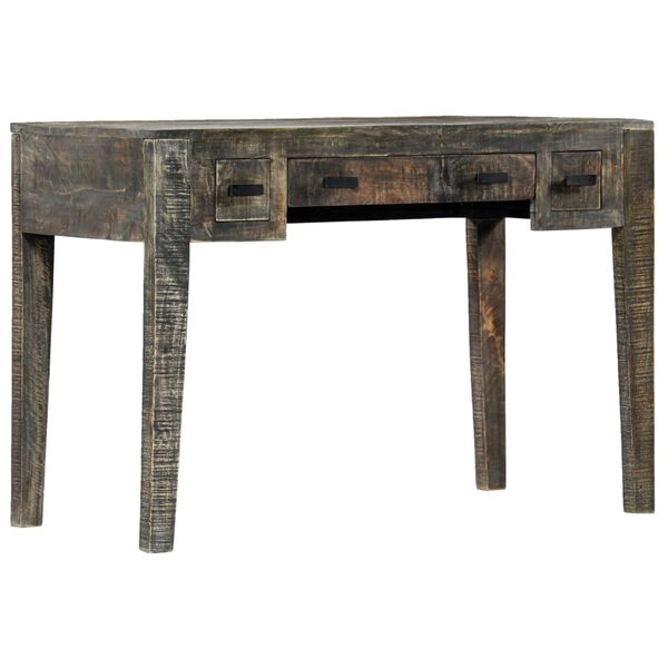 vidaXL Desk Black 110x50x75 cm Solid Mango Wood