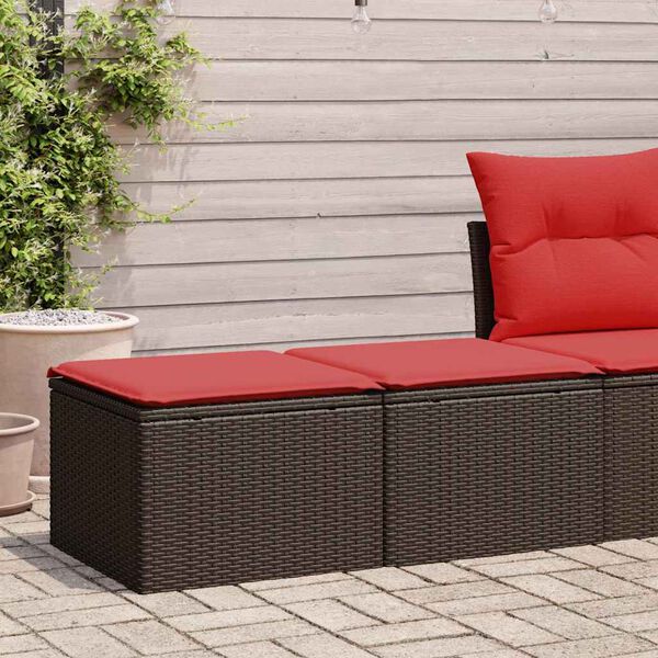 vidaXL 2 Piece Garden Sofa Set with Cushions Brown Poly Rattan Acacia