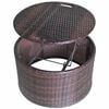 vidaXL Garden Beds with Pillow Brown Poly rattan