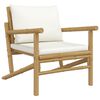 vidaXL Garden Chairs 2 pcs with Cream White Cushions Bamboo