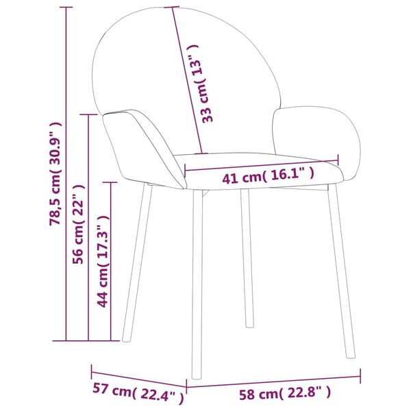 vidaXL Dining Chairs 2 pcs Cream Velvet