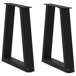 vidaXL Coffee Table Legs V-Shape 2 pcs Black 28x(42-43.3) cm Steel