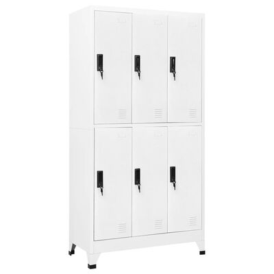 vidaXL Locker Cabinet White 90x45x180 cm Steel