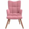 vidaXL Relaxing Chair with a Stool Pink Velvet
