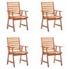 vidaXL Outdoor Dining Chairs 4 pcs with Cushions Solid Acacia Wood
