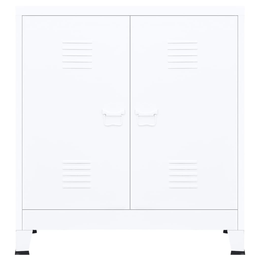 vidaXL Industrial Storage Chest White Steel