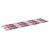 vidaXL Sun Loungers 2 pcs with Red Check Pattern Cushion Solid Teak Wood