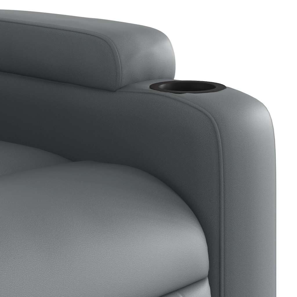 vidaXL Electric Stand up Massage Recliner Chair Grey Faux Leather