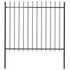 vidaXL Garden Fence with Spear Top Steel 181x150 cm Black