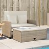 vidaXL Garden Sofa with Cushions 2-Seater Beige Poly Rattan