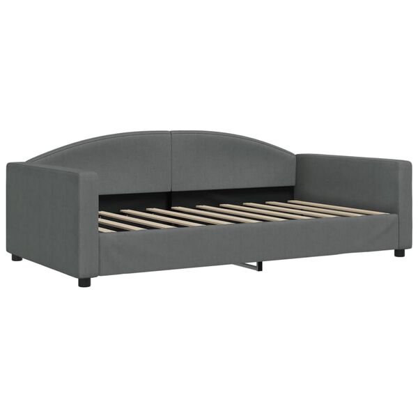 vidaXL Day Bed without Mattress Dark Grey 100x190 cm Fabric