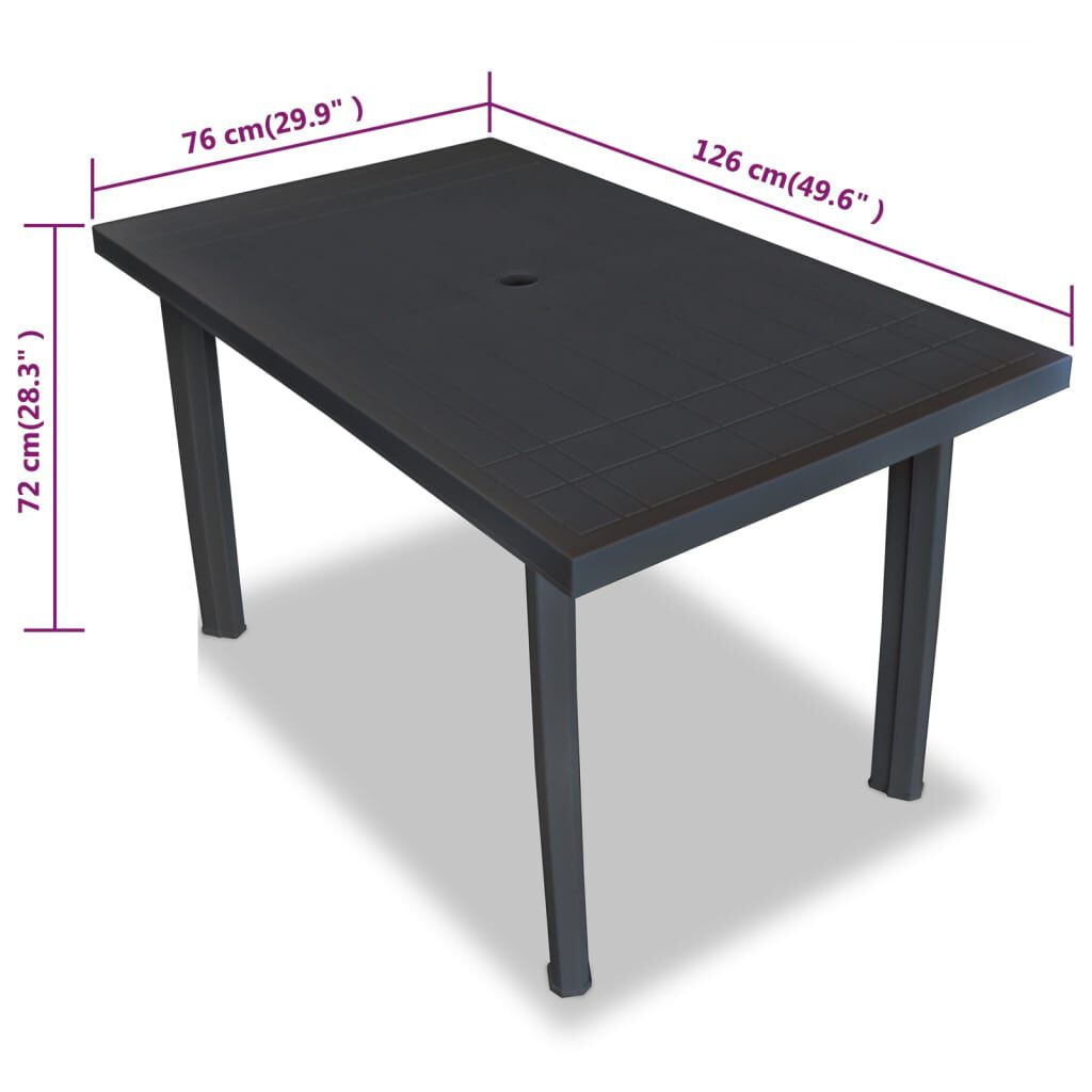 vidaXL 5 Piece Outdoor Dining Set Plastic Anthracite