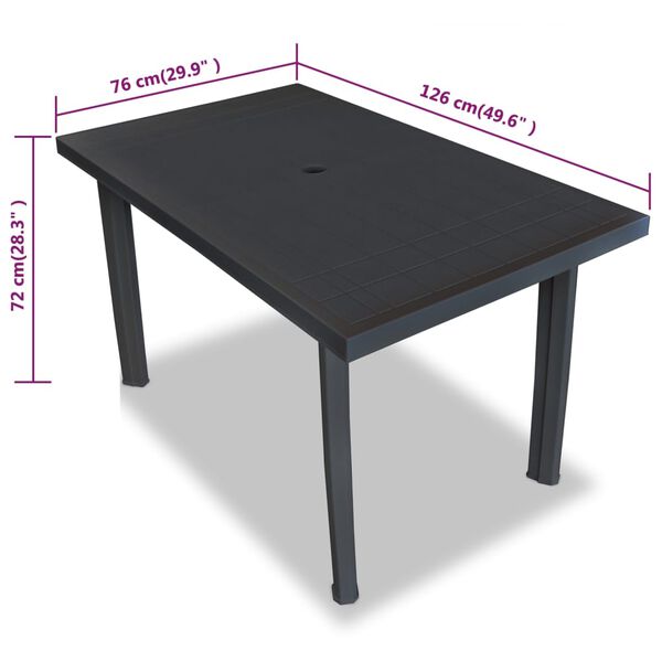 vidaXL 5 Piece Outdoor Dining Set Plastic Anthracite