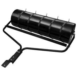 vidaXL Garden Lawn Roller Pull with Aerator Clamps Black 63 L Iron