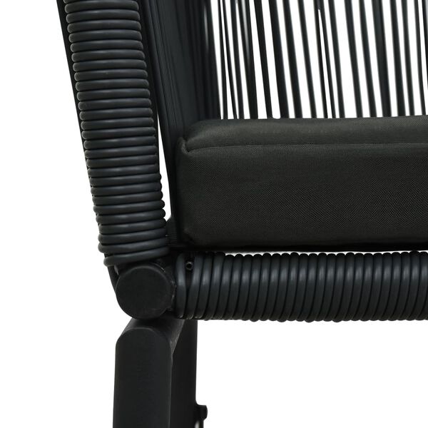 vidaXL Garden Chairs 2 pcs Black PE Rattan