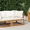 vidaXL Sectional Corner Sofa & Cream White Cushion Solid Acacia Wood