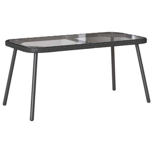 vidaXL Coffee Table Black 90 x 45 x 43 cm Poly Rattan and glass