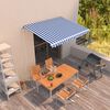vidaXL Automatic Retractable Awning 300x250 cm Blue and White