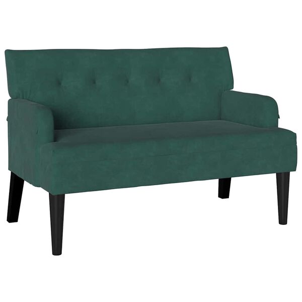 vidaXL Bench Dark Green 112 x 65.5 x 75 cm Velvet