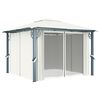vidaXL Gazebo with Curtain 300x300 cm Cream Aluminium
