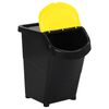 vidaXL Stackable Waste Bins with Lids 3 pcs Black PP 120 L