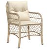vidaXL 7 Piece Garden Dining Set with Cushions Beige Poly Rattan