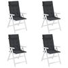 vidaXL Highback Chair Cushions 4 pcs Black Oxford Fabric