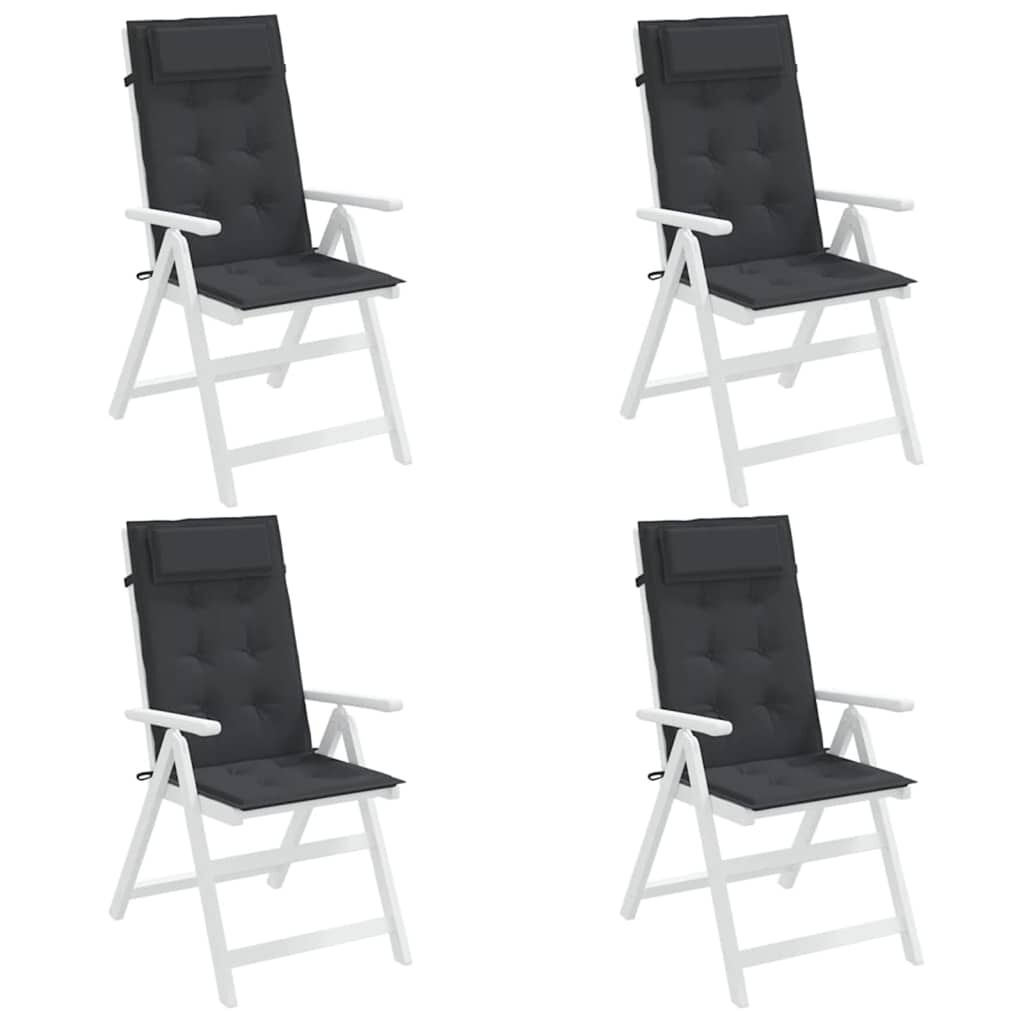 vidaXL Highback Chair Cushions 4 pcs Black Oxford Fabric