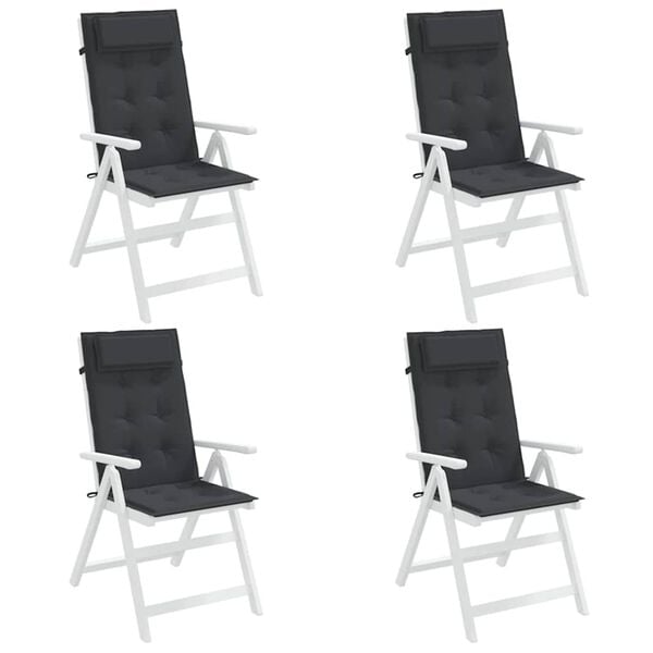 vidaXL Highback Chair Cushions 4 pcs Black Oxford Fabric