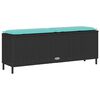 vidaXL Garden Bench with Cushion Black 110x30x40.5 cm Poly Rattan