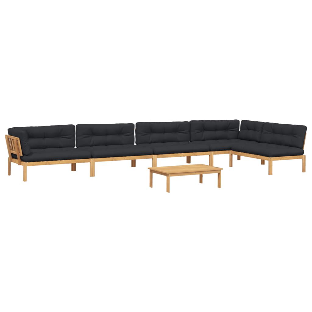 vidaXL 6 Piece Garden Pallet Sofa Set with Cushions Solid Wood Acacia