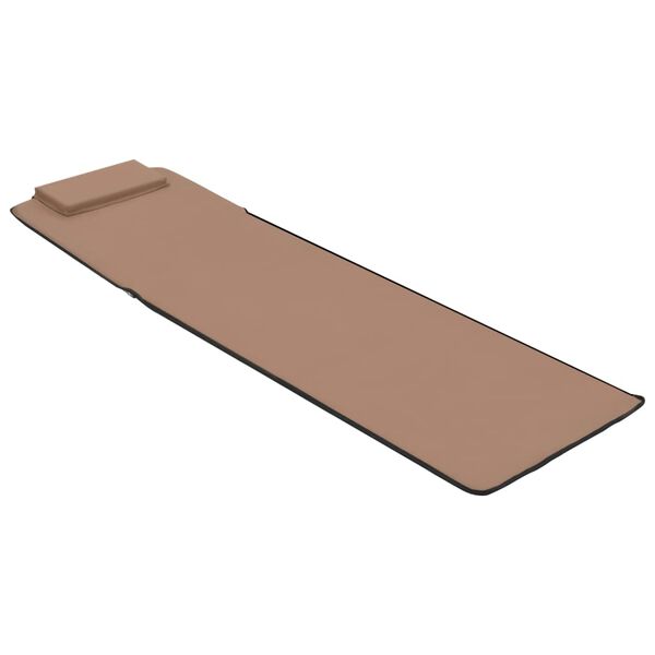 vidaXL Folding Beach Mats 2 pcs Steel and Fabric Brown