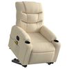vidaXL Electric Stand up Massage Recliner Chair Cream Fabric
