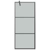 vidaXL Walk-in Shower Wall with Shelf Black 80x195cm ESG Glass&Aluminium
