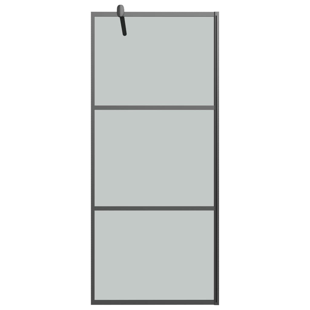 vidaXL Walk-in Shower Wall with Shelf Black 80x195cm ESG Glass&Aluminium