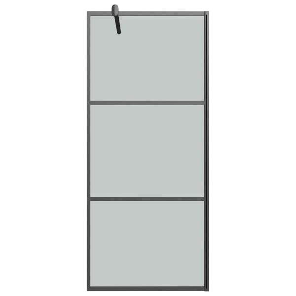 vidaXL Walk-in Shower Wall with Shelf Black 80x195cm ESG Glass&Aluminium