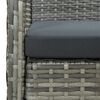 vidaXL 3-Seater Garden Sofa with Cushions Grey Poly Rattan