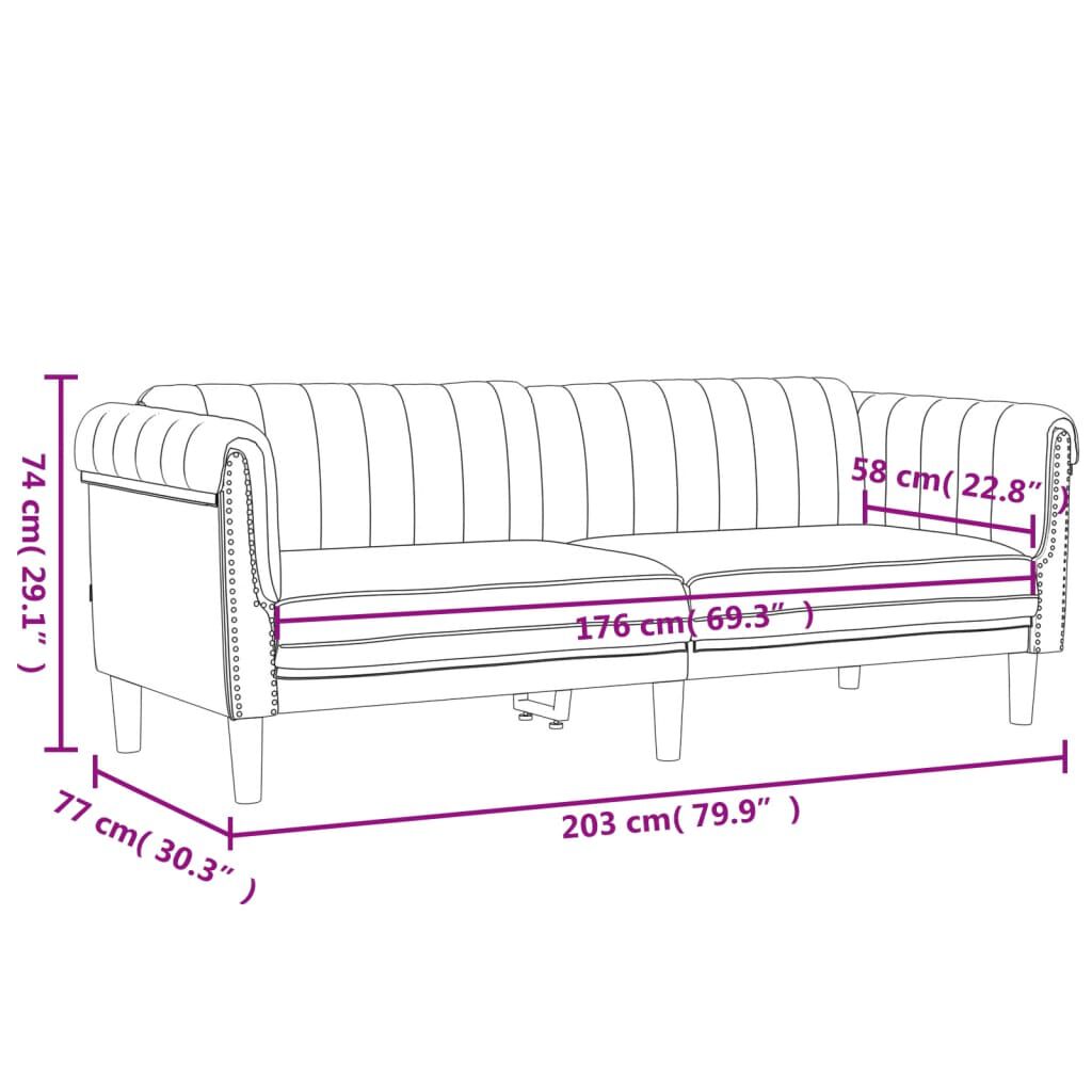 vidaXL 3 Piece Sofa Set Dark Green Velvet