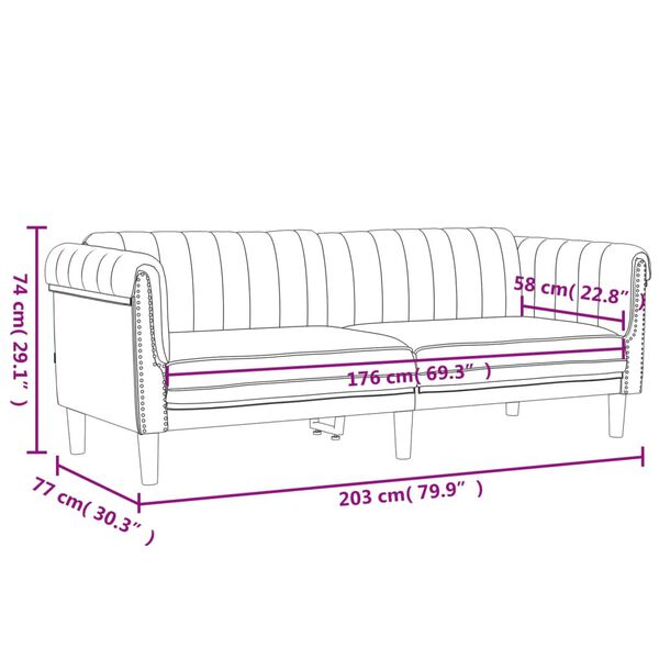 vidaXL 3 Piece Sofa Set Dark Green Velvet