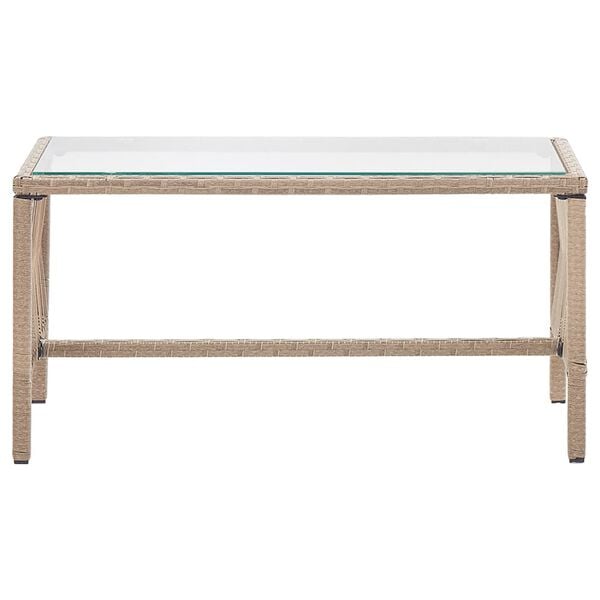 vidaXL 4 Piece Garden Lounge Set with Cushion Poly Rattan Beige