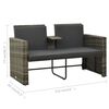 vidaXL 3 Piece Garden Lounge Set with Cushions Poly Rattan Grey