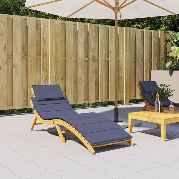 vidaXL Sun Lounger Cushion Navy Blue Oxford Fabric