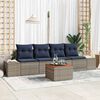 vidaXL Garden Sofa Set with Cushion 5 pcs Grey Poly rattan
