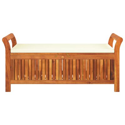 vidaXL Garden Storage Bench with Cushion 126 cm Solid Wood Acacia