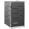 vidaXL Single Wheelie Bin Shed 69x77.5x112.5 cm Stainless Steel