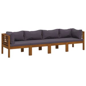 vidaXL 4-Seater Garden Sofa with Cushion Solid Acacia Wood