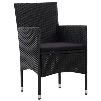 vidaXL 5 Piece Garden Lounge Set With Cushions Poly Rattan Black