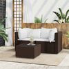 vidaXL 3 Piece Garden Lounge Set with Cushions Brown Poly Rattan